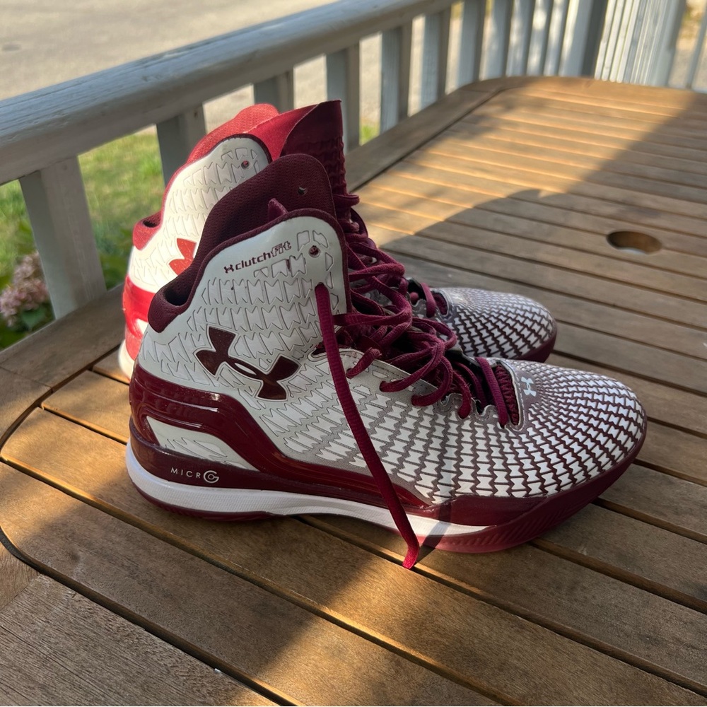 Under Armour Burgundy and White Athletic Sneakers